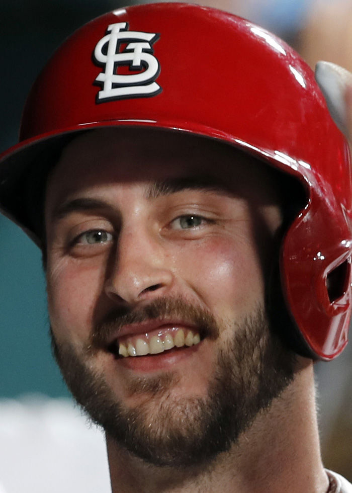 Paul DeJong, 2019 hedshot with batting helmet